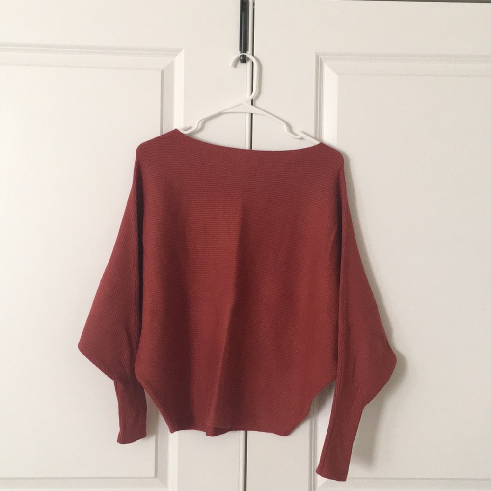 Philosophy rust colored sweater